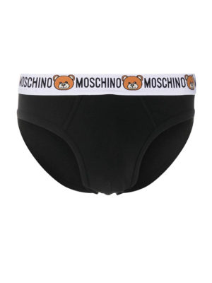 Moschino Logo Band Bi-Pack Briefs - Black 