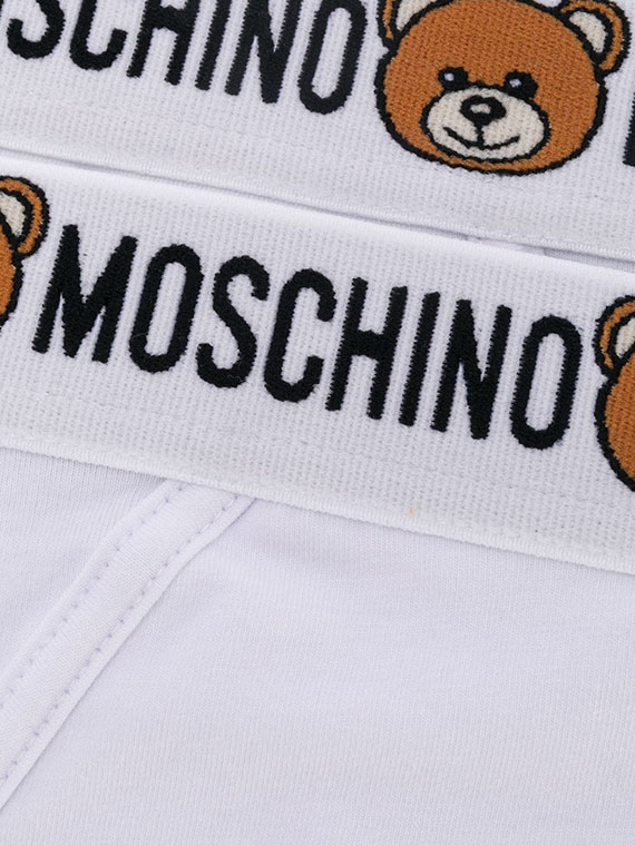 MOSCHINO Bi-pack Brief of 2 Teddy Bear and Logo Band Briefs in White – EDGE  Boutique