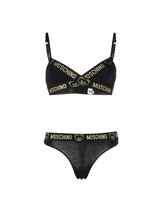 MOSCHINO Logo-waistband Bra and Thong Set – EDGE Boutique