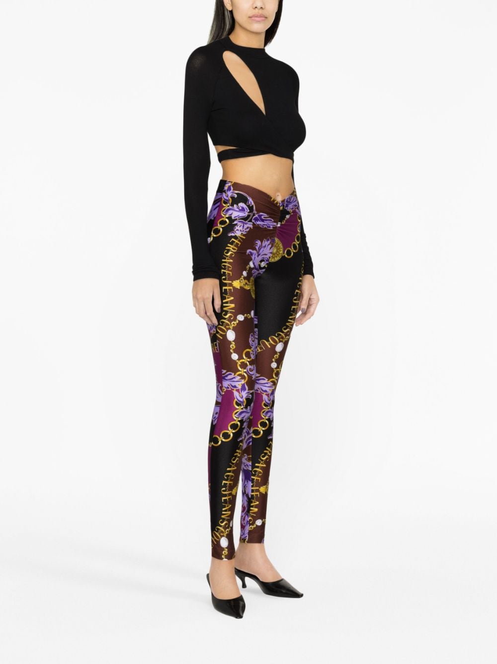 Versace crop top hot sale and leggings